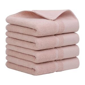 Hand Towel Set 14" x 30" 100% Combed Cotton 600 GSM Misty Rose 4 Pcs